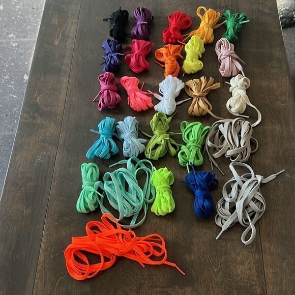 Pairs Colored Shoe laces Flat Shoelaces Multipack Shoestrings for Sneakers boots - Picture 3 of 7